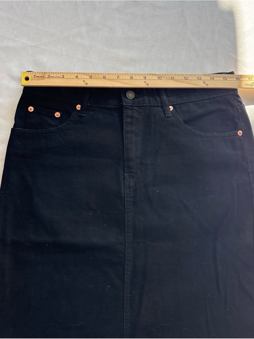Motel Rocks Black Maxi Skirt Middle Slit S